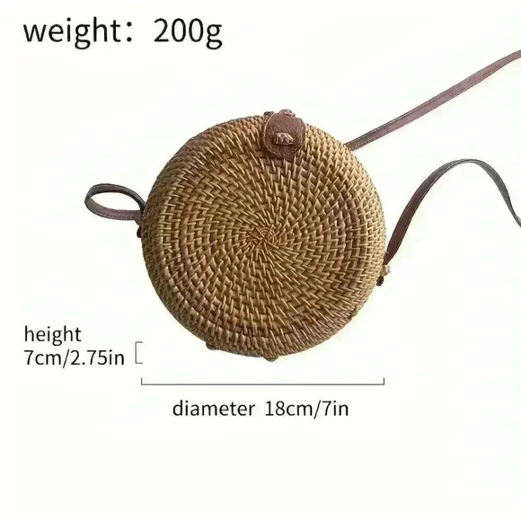 Rattan Woven Round Bag - Picture 4 of 6